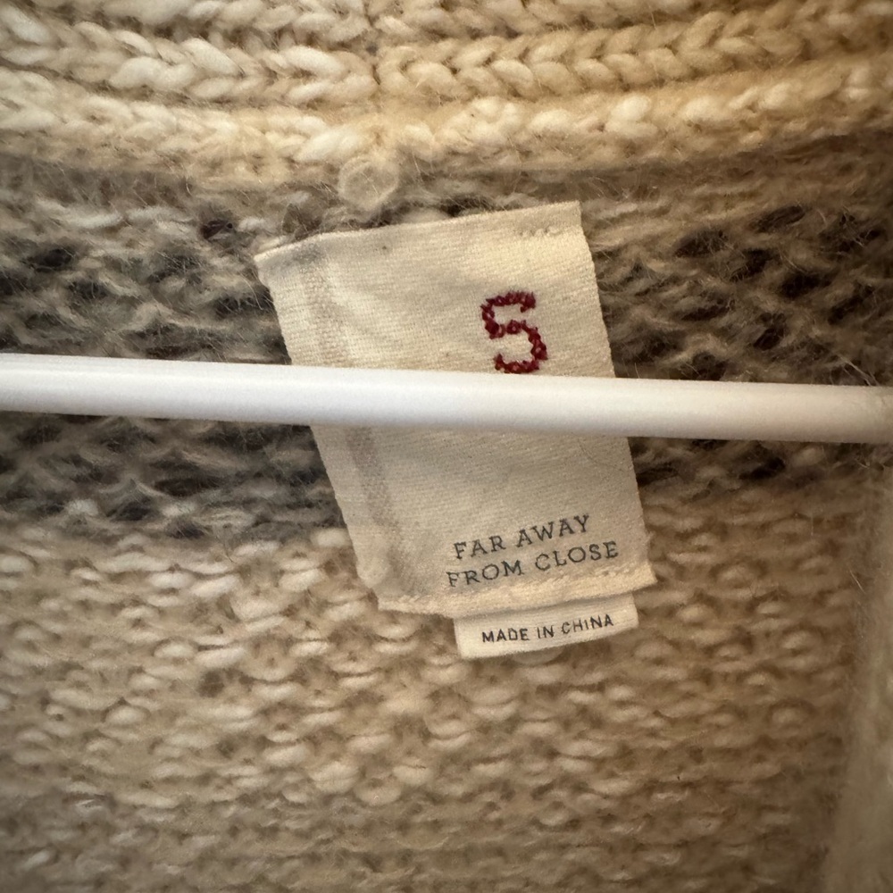 Far Away From Close Anthropologie Tan Plaid Long Cardigan Sweater Size Small - Picture 4 of 5